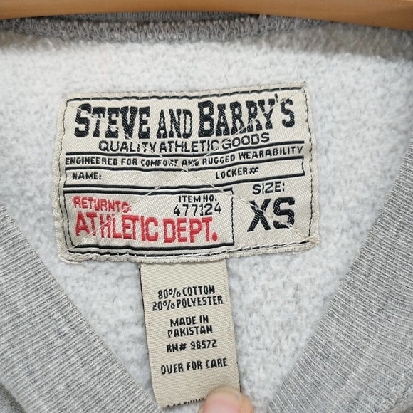 Steve & Barrys Men's Sweatshirt Gray XS Unathletic Dept Pullover Long Sleeve - Picture 11 of 11